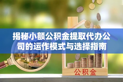永胜揭秘小额公积金提取代办公司的运作模式与选择指南